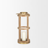Mercana Andy II Small Natural Wood Cylindrical Lantern