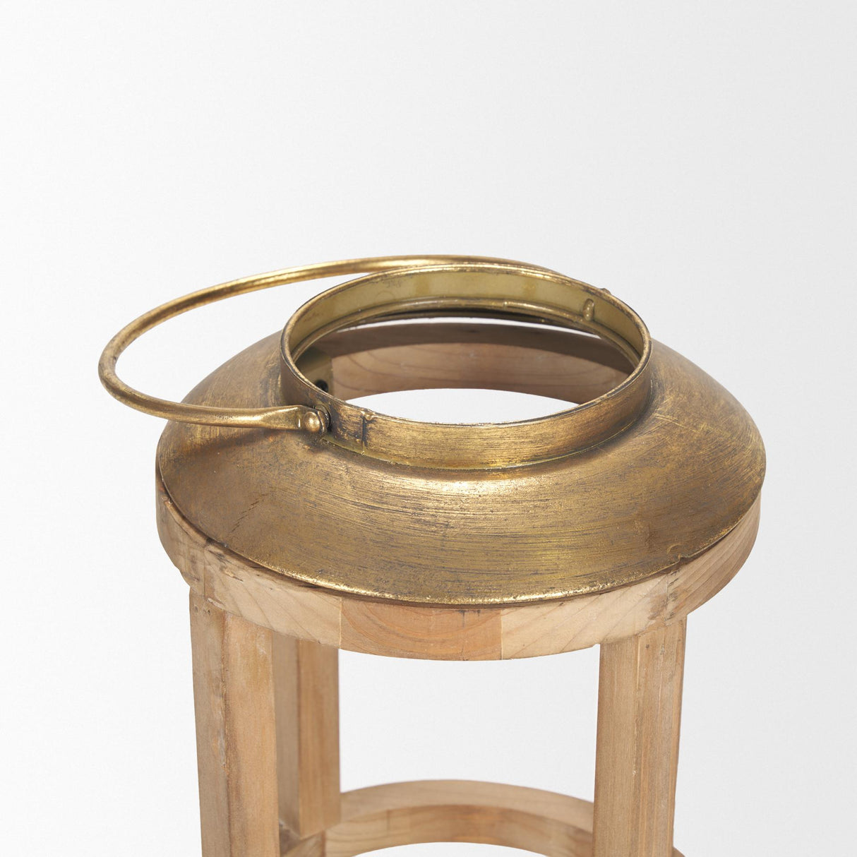 Mercana Andy II Small Natural Wood Cylindrical Lantern