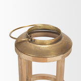 Mercana Andy II Small Natural Wood Cylindrical Lantern