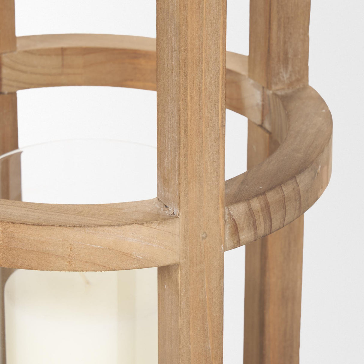 Mercana Andy II Small Natural Wood Cylindrical Lantern