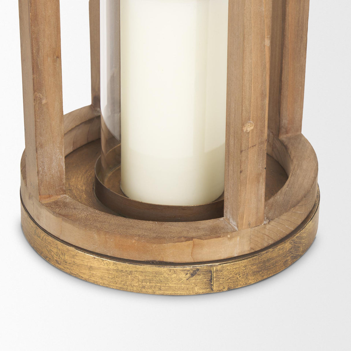 Mercana Andy II Small Natural Wood Cylindrical Lantern