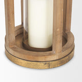 Mercana Andy II Small Natural Wood Cylindrical Lantern