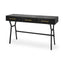 Mercana Vince 51L x 18W Black Metal W/Gold Accents 3 Drawer Office Desk