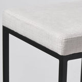 Mercana Frodo 26" Seat Height White Fabric Seat Black Metal Base Stool