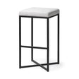 Mercana Frodo 29.75" Seat Height White Fabric Seat Black Metal Base Stool