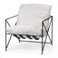 Mercana Leonidas 28.5L x 29.5W x 34.0H Cream Upholstered Padded Seat and Black Metal Frame Accent Chair