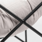 Mercana Leonidas 28.5L x 29.5W x 34.0H Cream Upholstered Padded Seat and Black Metal Frame Accent Chair