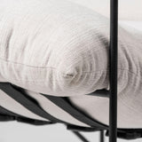 Mercana Leonidas 28.5L x 29.5W x 34.0H Cream Upholstered Padded Seat and Black Metal Frame Accent Chair
