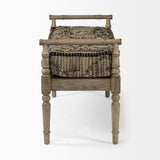 Mercana Fullerton II 57L x 21W Jute Patterned Top W/Brown Wood Base Accent Bench