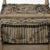 Mercana Fullerton II 57L x 21W Jute Patterned Top W/Brown Wood Base Accent Bench