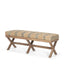 Mercana Solis 50L x 16W Brown Base Upholstered Beige/Black Stripe Seat Accent Bench