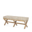 Mercana Solis II 50L x 16W Brown Base Beige Woven Leather Cushion Accent Bench