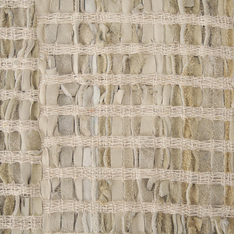 Mercana Solis II 50L x 16W Brown Base Beige Woven Leather Cushion Accent Bench