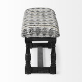 Mercana Denison II 56L x 15W Black Wood Base Woven-Leather Cushion Top Accent Bench