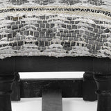 Mercana Denison II 56L x 15W Black Wood Base Woven-Leather Cushion Top Accent Bench