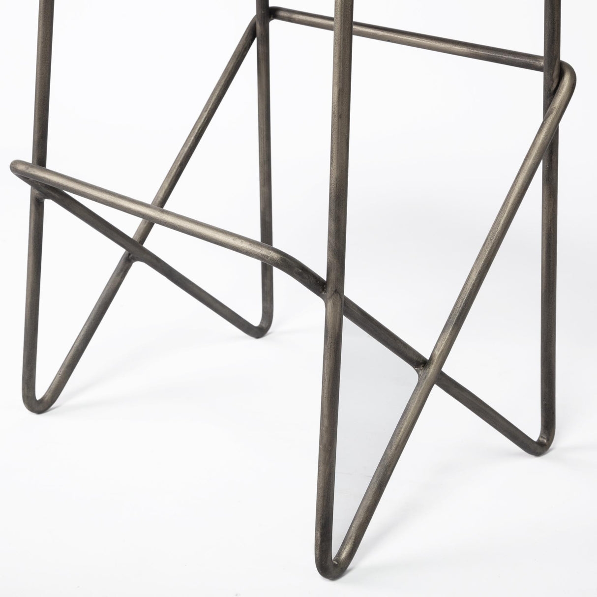 Mercana Katniss 26" Total Height Cream Fabric Seat Gold Metal Frame Counter Stool