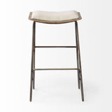 Mercana Katniss 26" Total Height Cream Fabric Seat Gold Metal Frame Counter Stool