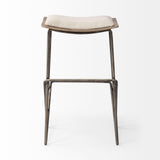 Mercana Katniss 26" Total Height Cream Fabric Seat Gold Metal Frame Counter Stool