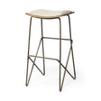 Mercana Katniss 30" Total Height Cream Fabric Seat Gold Metal Frame Bar Stool