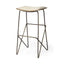 Mercana Katniss 30" Total Height Cream Fabric Seat Gold Metal Frame Bar Stool