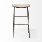 Mercana Katniss 30" Total Height Cream Fabric Seat Gold Metal Frame Bar Stool