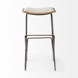 Mercana Katniss 30" Total Height Cream Fabric Seat Gold Metal Frame Bar Stool