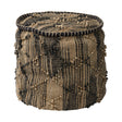 Mercana Riley Tan Jute Popcorn Stich Cylindrical Pouf