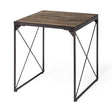 Mercana Trestman II 24" x 22.5" Square Top Medium Brown Wood and Iron Cross Braced End/Side Table