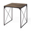 Mercana Trestman II 24" x 22.5" Square Top Medium Brown Wood and Iron Cross Braced End/Side Table
