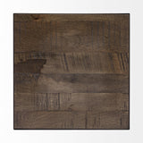 Mercana Trestman II 24" x 22.5" Square Top Medium Brown Wood and Iron Cross Braced End/Side Table