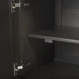 Mercana Darwin 80x17.5 Brown Solid Wood Gold Metal Base 4 Cabinet Door Sideboard