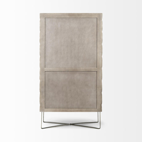 Mercana Excelsior II 68.1" H Light Brown Wood Gold Iron Base Storage Cabinet