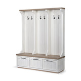 Mercana Fairview IV 61L x 17W White And Brown Wood With Storage Hall Tree