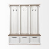 Mercana Fairview IV 61L x 17W White And Brown Wood With Storage Hall Tree