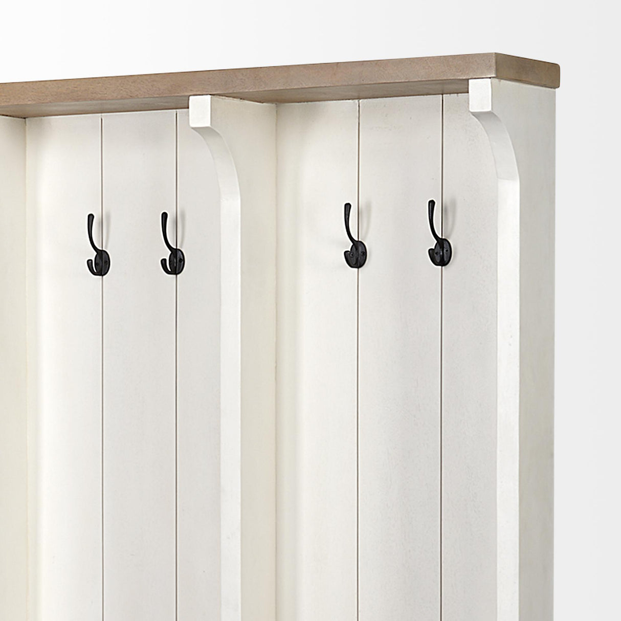 Mercana Fairview IV 61L x 17W White And Brown Wood With Storage Hall Tree