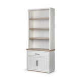 Mercana Fairview I White and Medium Brown Wood Three Shelf Shelving Unit
