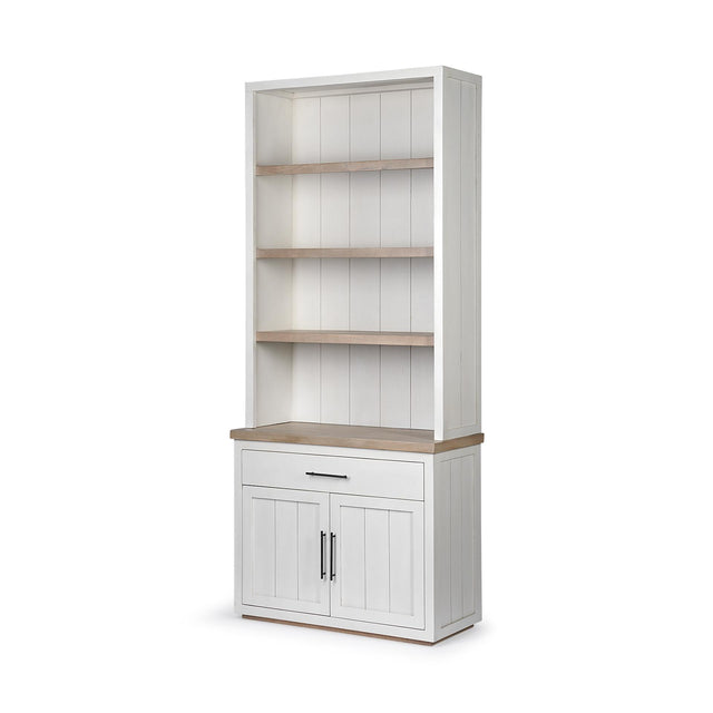 Mercana Fairview I White and Medium Brown Wood Three Shelf Shelving Unit