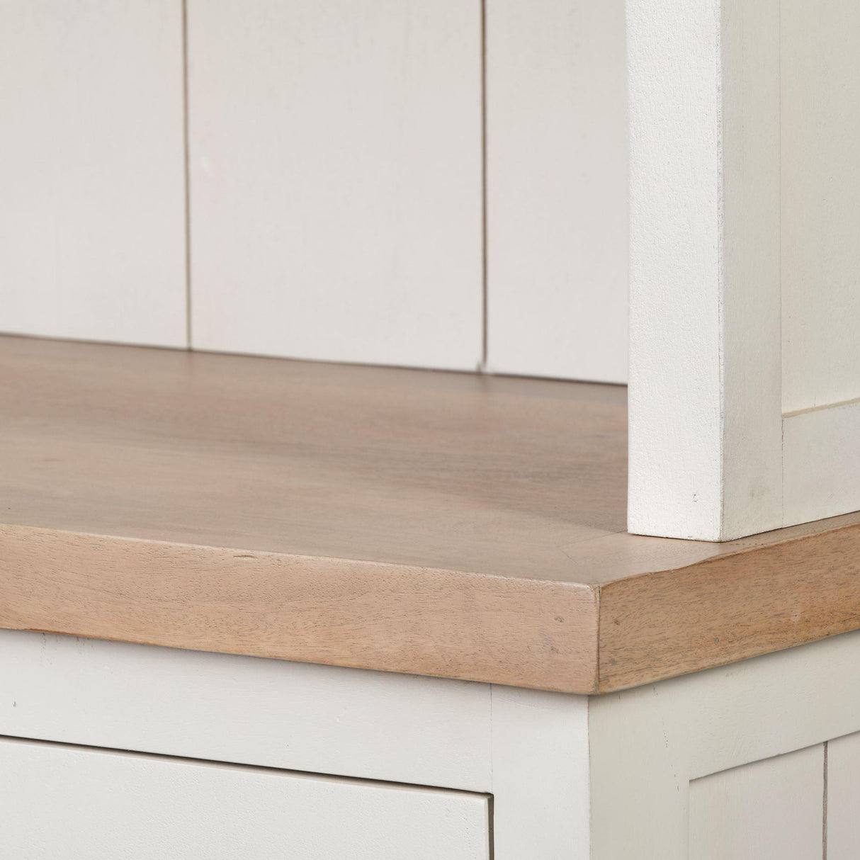 Mercana Fairview I White and Medium Brown Wood Three Shelf Shelving Unit