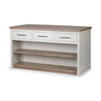 Mercana Fairview II White and Brown Two-Tone Stain Solid Wood Kitchen Island