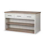 Mercana Fairview II White and Brown Two-Tone Stain Solid Wood Kitchen Island