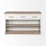 Mercana Fairview II White and Brown Two-Tone Stain Solid Wood Kitchen Island