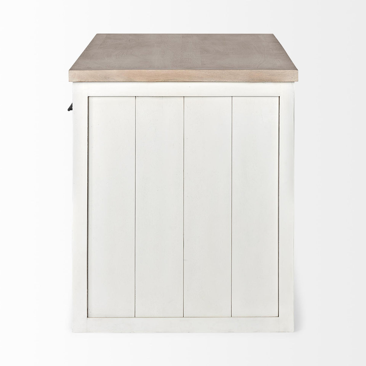 Mercana Fairview II White and Brown Two-Tone Stain Solid Wood Kitchen Island