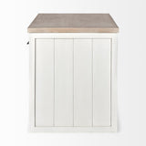 Mercana Fairview II White and Brown Two-Tone Stain Solid Wood Kitchen Island