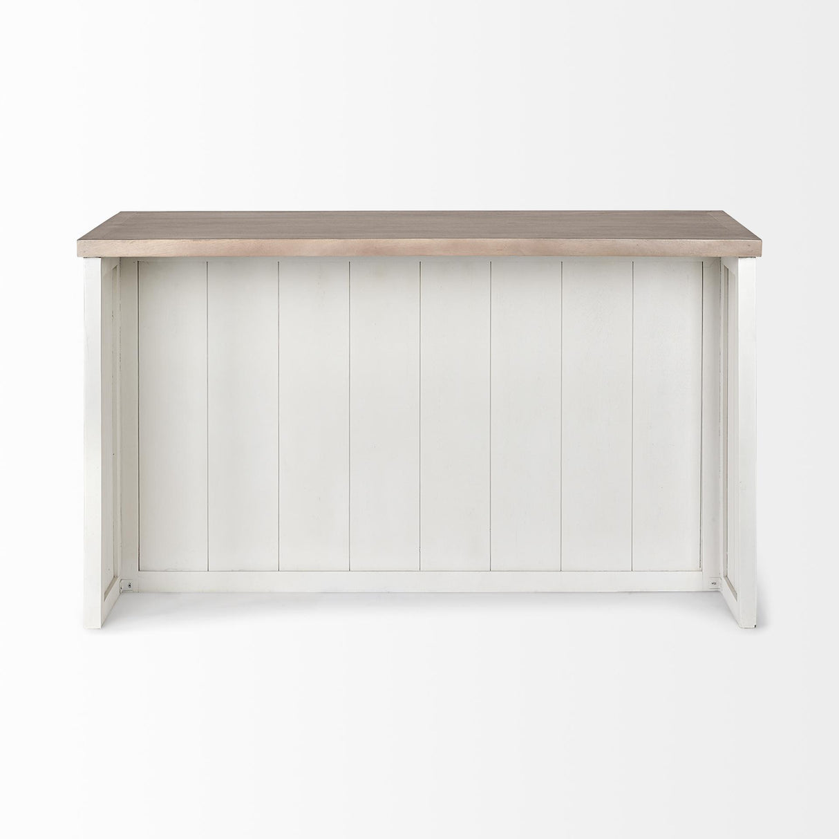 Mercana Fairview II White and Brown Two-Tone Stain Solid Wood Kitchen Island