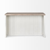 Mercana Fairview II White and Brown Two-Tone Stain Solid Wood Kitchen Island