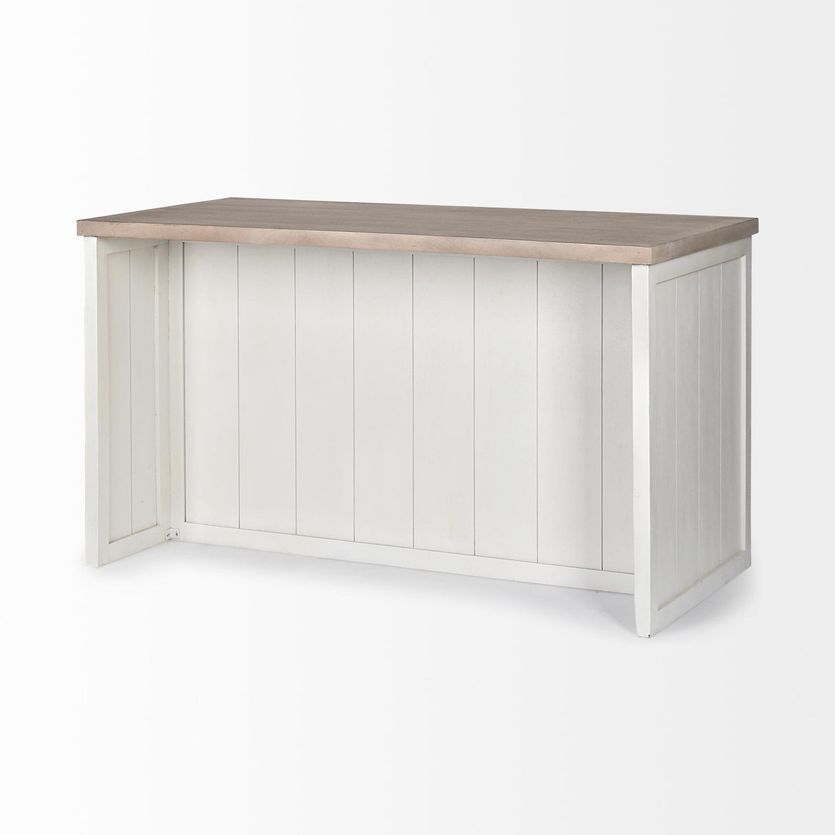 Mercana Fairview II White and Brown Two-Tone Stain Solid Wood Kitchen Island