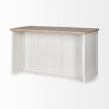 Mercana Fairview II White and Brown Two-Tone Stain Solid Wood Kitchen Island