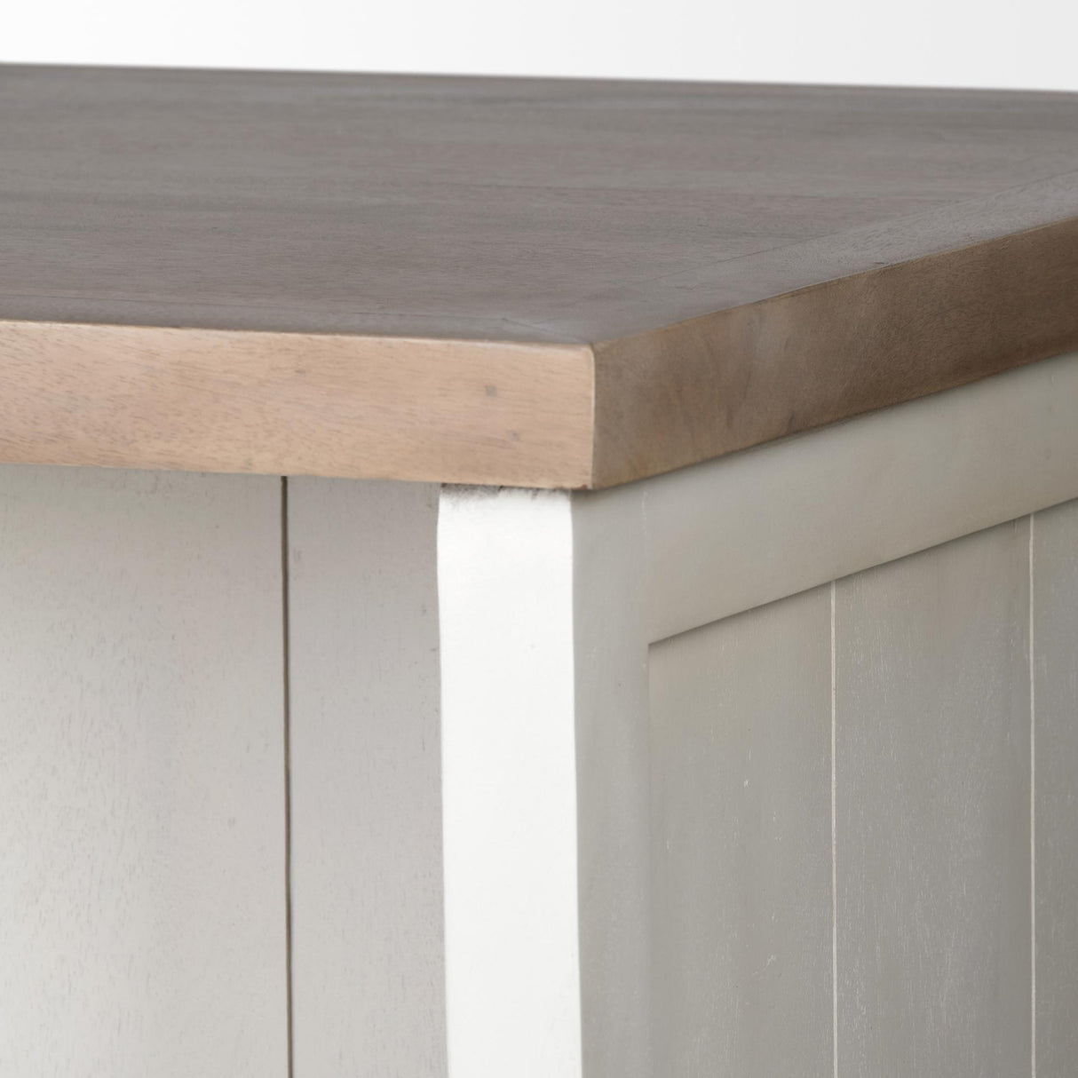 Mercana Fairview II White and Brown Two-Tone Stain Solid Wood Kitchen Island