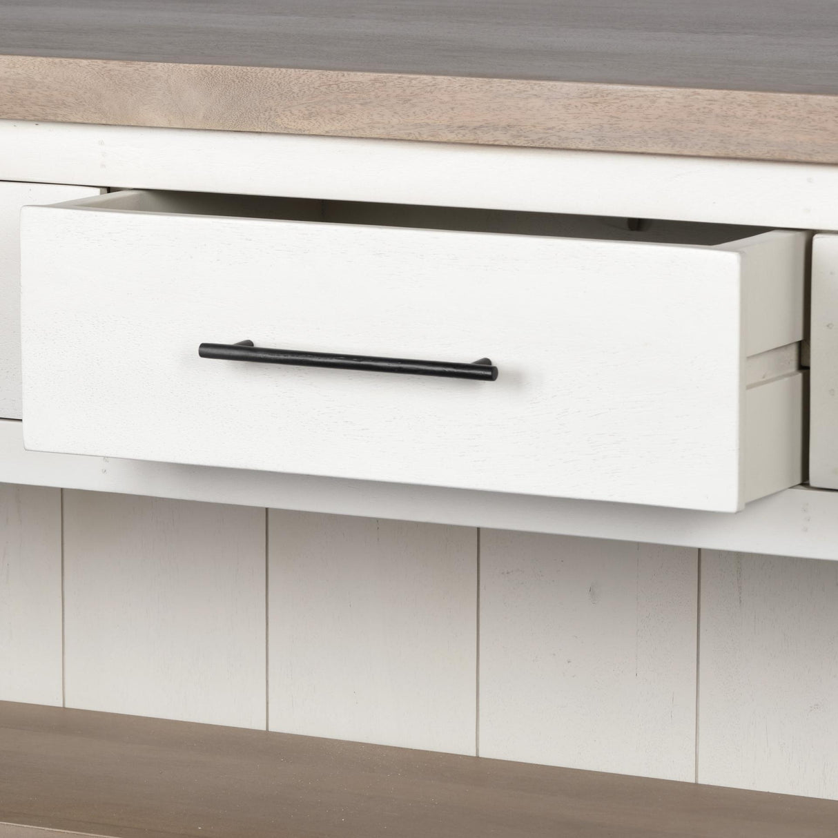 Mercana Fairview II White and Brown Two-Tone Stain Solid Wood Kitchen Island