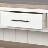 Mercana Fairview II White and Brown Two-Tone Stain Solid Wood Kitchen Island